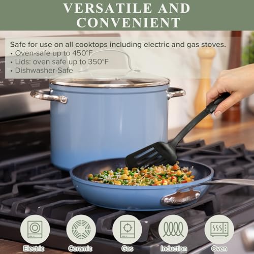Healthy Duralon Blue Ceramic Nonstick Cookware Set