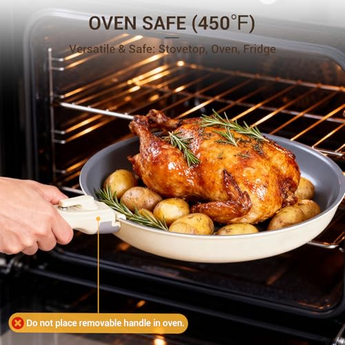 18 Piece Ceramic Pots and Pans Set Non Stick