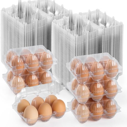 200PCS Plastic Egg Cartons 6 Count (200 Count)