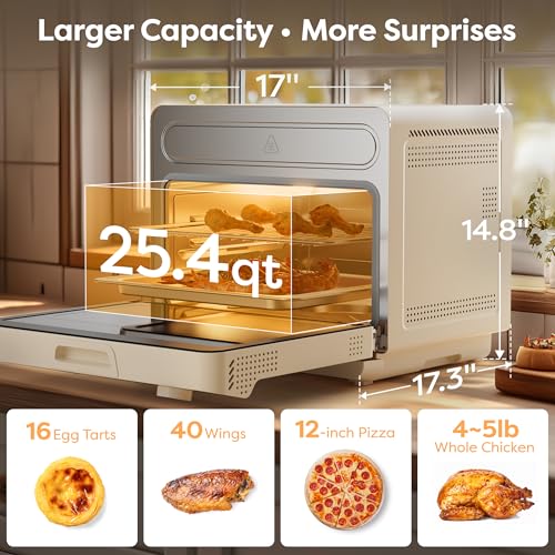 12-in-1 Countertop Steam Oven with Air Fryer, 25.4QT Nosh Oven Pro