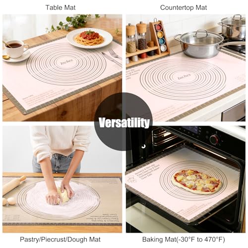 Silicone Pastry Mat 36x24 Inch Extra Large Baking Mat with Measurements