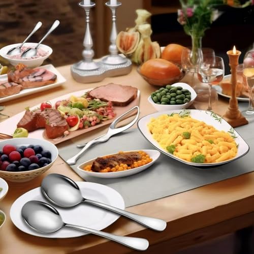 Stainless Steel Serving Spoons Set (8 Count)