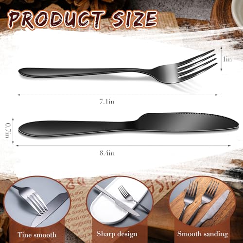 50 Pieces Stainless Steel Forks Silverware Set Dinner Forks and Knives Flatware Tableware Cutlery Set for Kitchen Restaurant (50 Count)