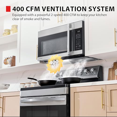 Over-the-Range Microwave Oven, 1.9 Cu.Ft, 1000W, Stainless Steel