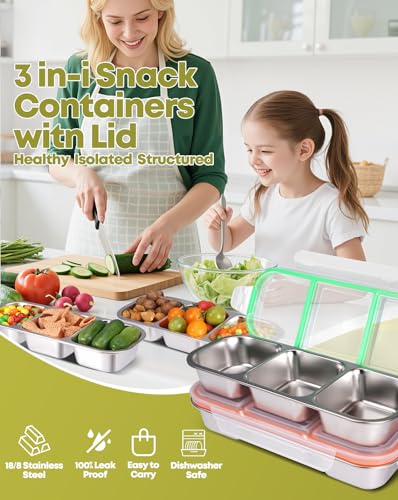 2 Pack Stainless Steel Snack Containers (2 Count)