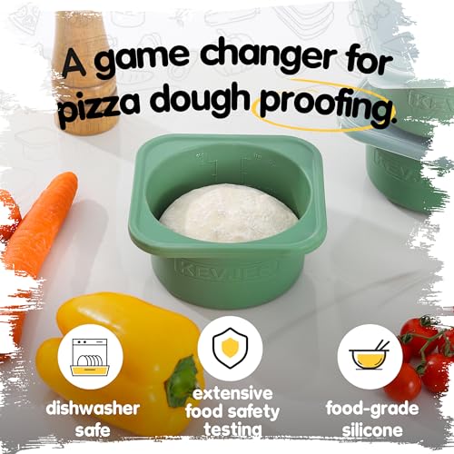 500ml Individual Pizza Dough Proofing Container with Airtight Lid (3 Count)