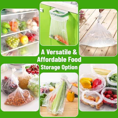 4 Rolls] 12" X 20" Plastic Produce Bags on a Roll (4 Count)