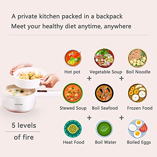Electric Hot Pot Cooker Steamer 1.8L Multifunctional Nonstick Pan Dormitory Office Portable Ramen Cooker Steamer Boil Dry Protection Suitable For Noodles Steak Cooker Eggs StirFrying