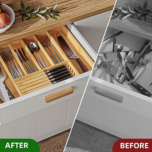Silverware Organizer with Removable Knife Block