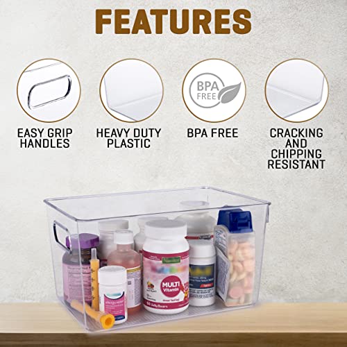 Clear Plastic Storage Bins (6 Count)