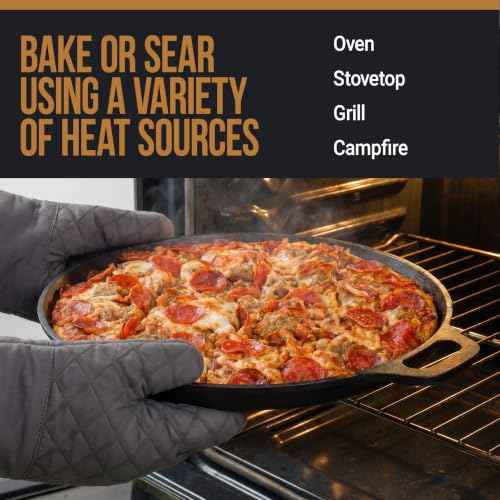 Cast Iron Pizza Pan with Dual Handles
