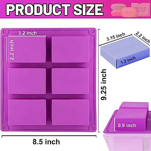 3 Pack Silicone Soap Molds (18 Cavities)