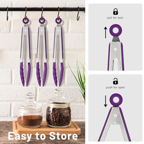 Mini Silicone Kitchen Tongs for Cooking