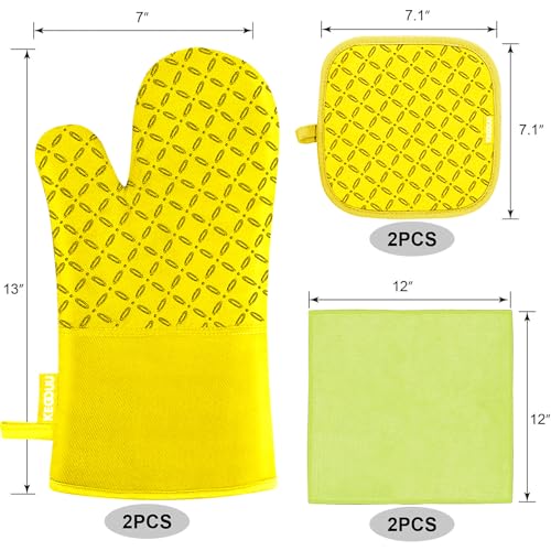 Oven Mitts and Pot Holders 6pcs Set (6 Count)