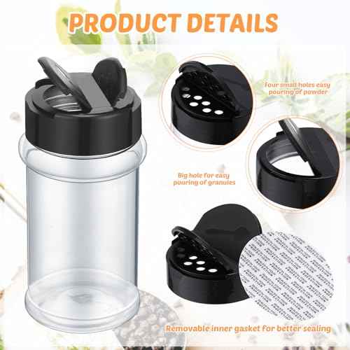 24 Pcs Plastic Spice Jars with Shaker Lids (24 Count)