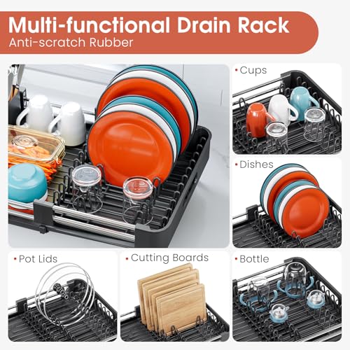 Expandable Dish Drying Rack for Kitchen Counter