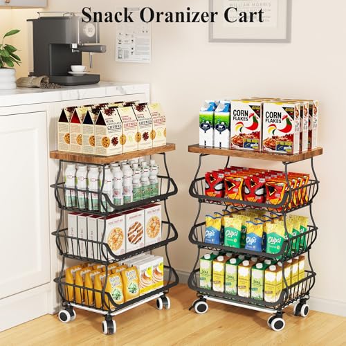 4 Tier Fruit and Vegetable Basket Stand for Kitchen