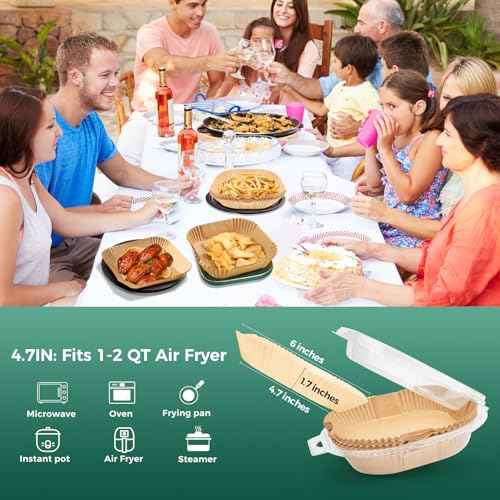 Square 150PCS 4.7 Inch Air Fryer Liners Disposable for 1 (150 Count)