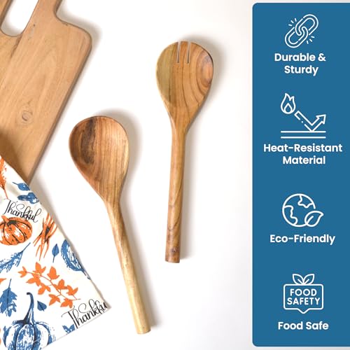 The Fine Living Co. Acacia Salad Servers