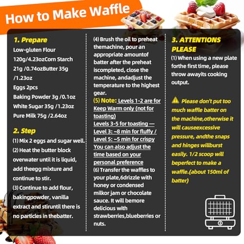 Waffle Maker with Removable Plates