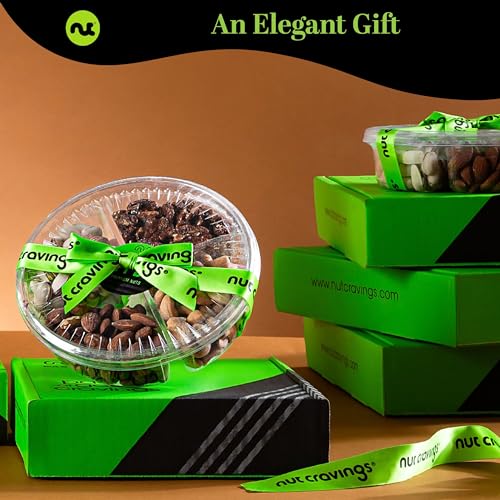 Mixed Nuts Gift Basket + Green Ribbon (16 Ounce)