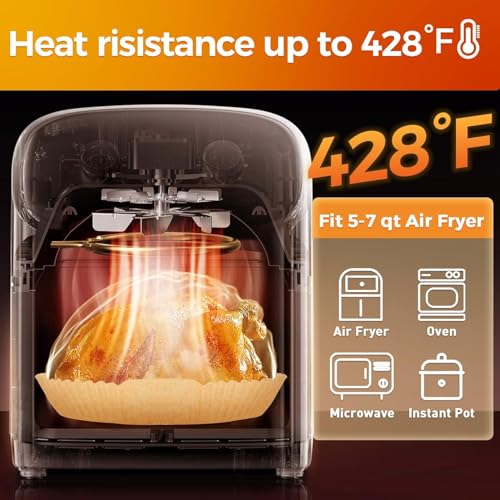 100Pcs 6.5IN Square Air Fryer Paper Liners Disposable for 3 (100 Count)