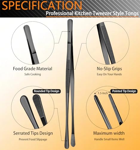 6 Pcs Cooking Tweezer Tongs
