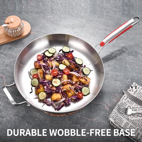 14 Inch Stainless Steel Frying Pan with Lid