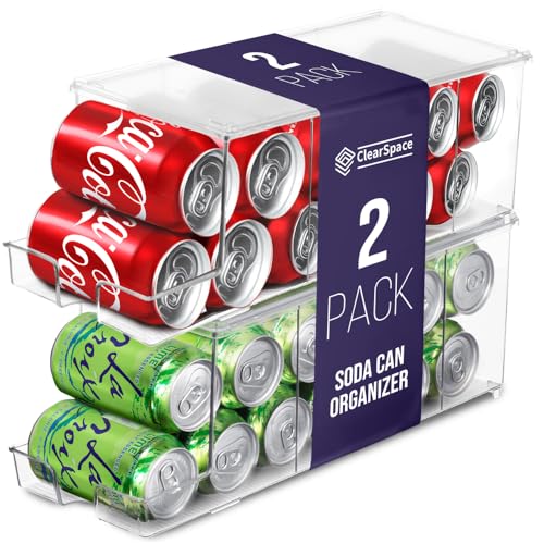 Soda Can Organizer Dispenser for Refrigerator (2 Count)