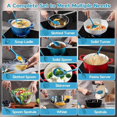 Navy Blue Kitchen Utensils Set (10 Count)