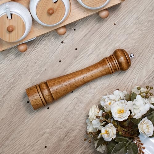 1 Pack 10 Inch tall Wooden Pepper Mill or Salt Mill