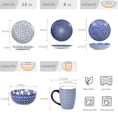 30 Pieces Ceramic Dinnerware Sets for 6