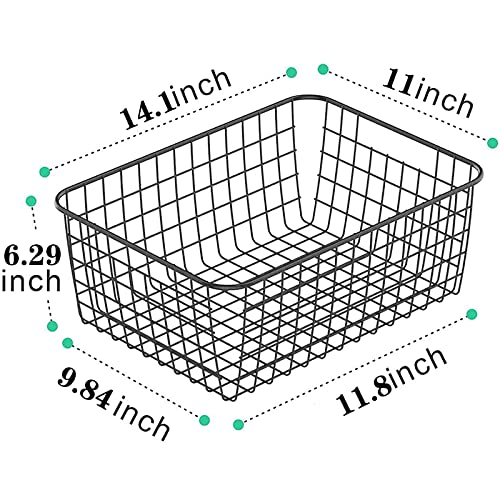 Metal Black Large Wire Basket Food Storage Organizer (4 Count)