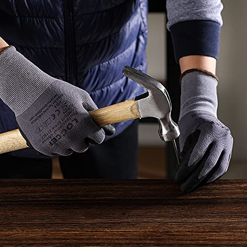 Safety Work Gloves MicroFoam Nitrile Coated (12 Count)