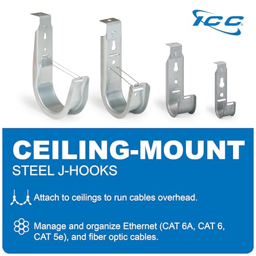 Ceiling Mount J Hook 4” with Retainer Clip (25 Count)