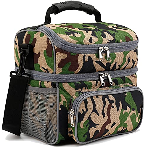 Double Layer Cooler Insulated Lunch Bag Adult Lunch Box Large Tote Bag for Men