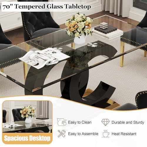 7 Piece Glass Dining Table Set for 6 (7 Count)