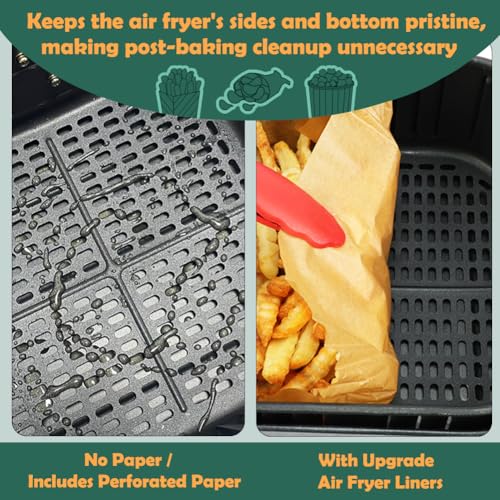 100PCS 10 Inch Large Air Fryer Liners for 7 (100 Count)