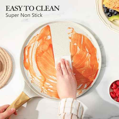 10 Inch Nonstick Crepe Pan Ceramic Coating Pancake Pan White