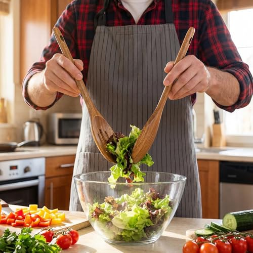 Large Wooden Spoons for Cooking Utensil Set Slotted Spoon Kitchen Spatula