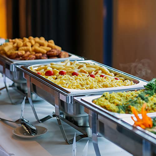 4 Pack 8 Qt Stainless Steel Chafing Dish Buffet Set for Catering (4 Count)