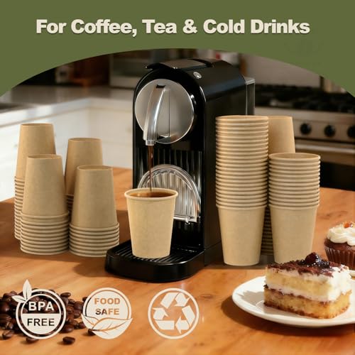 8 oz 200 Pack Disposable Coffee Cups (200 Count)