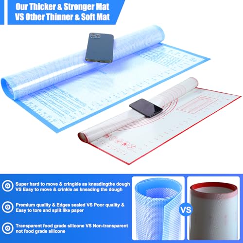Silicone Pastry Mat 36x24 Inch Baking Mats for Rolling Dough