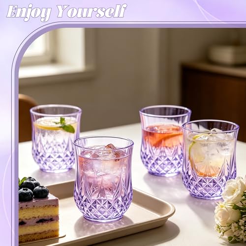40 Pack Plastic Stemless Wine Glasses (40 Count)
