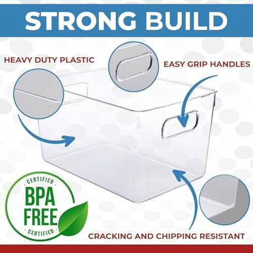 Clear Plastic Storage Bins with Lids (8 Count)