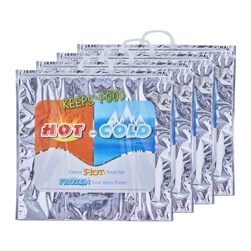 Hot and Cold Insulated Bags for Food Delivery (4 Count)