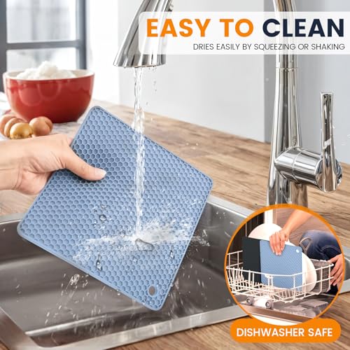 Silicone Trivet Mats 4 Heat Resistant Pot Holders Multipurpose Non