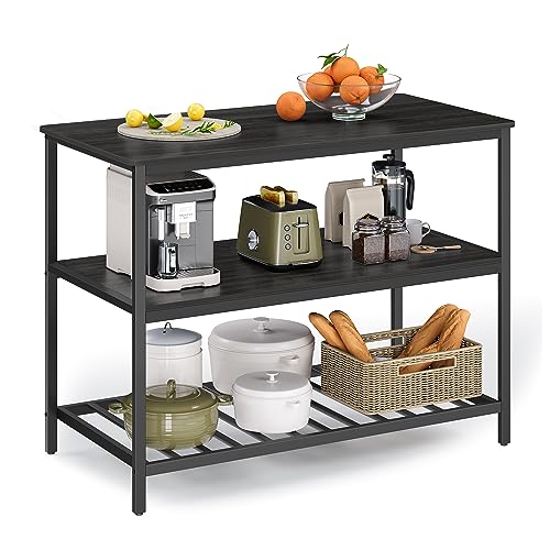Kitchen Island with 3 Shelves