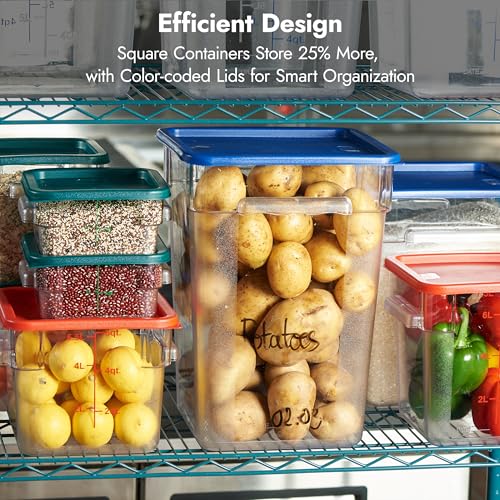 4 Pack Food Storage Container with Green Lid (4 Count)