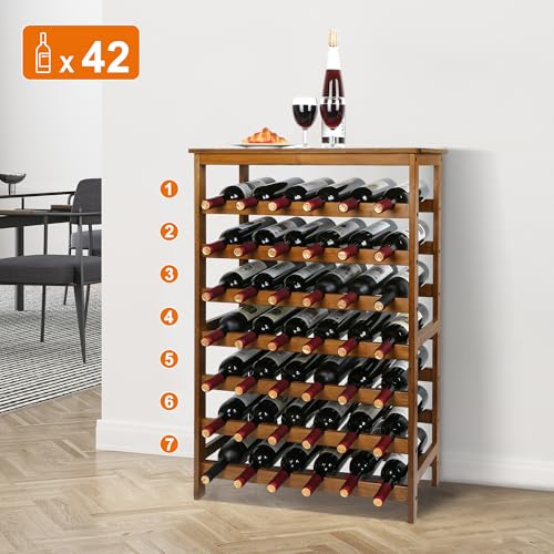 42 Bottles Bamboo Wine Rack (42 Count)